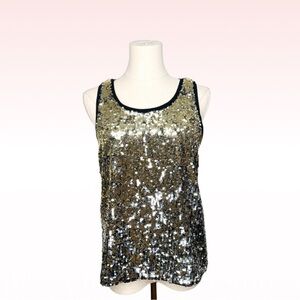 ALICE + OLIVIA Sequin Silver & Gold Top (Sz S)